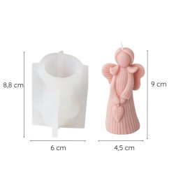 Silikónová forma na sviečku – anjelik dievčatko so srdiečkom