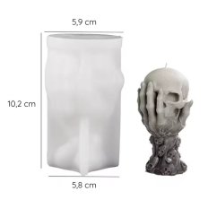 Silikónová forma na sviečku – lebka v dlani