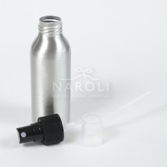 Hliníková fľaška s čiernym rozprašovačom, 100 ml