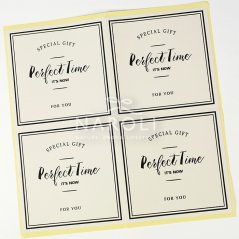 Samolepky hranaté, biele – Perfect Time, 4 ks