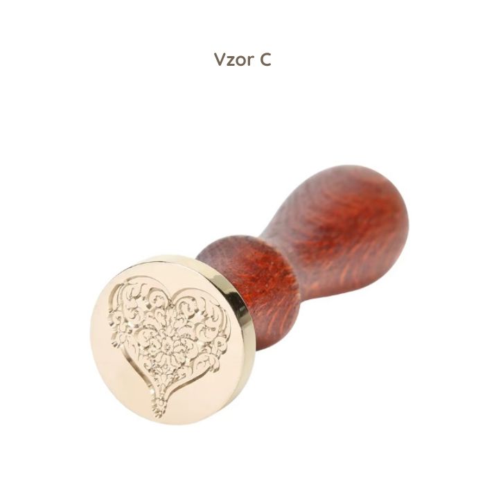 Pečatidlo do vosku s drevenou rúčkou - Vzor: B