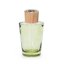 Sklenená kónická fľaška, zelená, s dreveným uzáverom, na difuzér, 100 ml