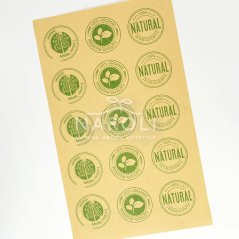 Samolepky okrúhle, natural -  Handmade/Organic/Natural, 15 ks