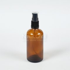 Sklenená fľaška s čiernym dávkovačom, 100 ml
