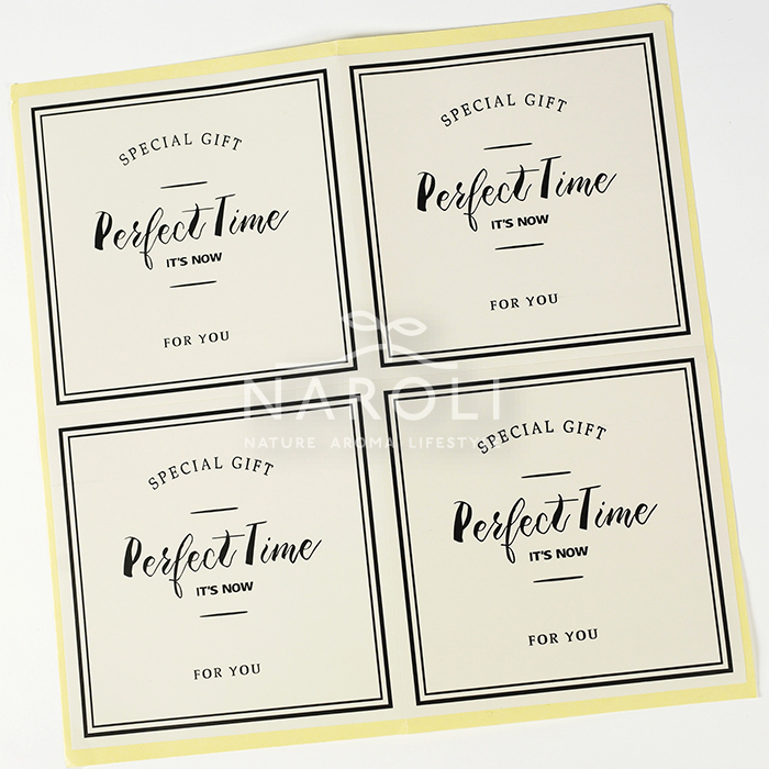 Samolepky hranaté, biele – Perfect Time, 4 ks