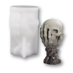 Silikónová forma na sviečku – lebka v dlani
