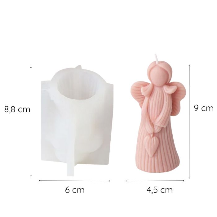 Silikónová forma na sviečku – anjelik dievčatko so srdiečkom