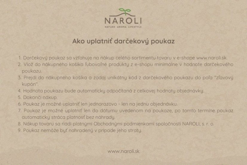 Darčekový poukaz v hodnote 50 EUR