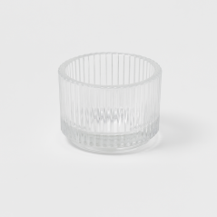 Sklenený pohárik na čajovú sviečku - vrúbkovaný