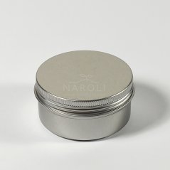 Hliníková dóza, strieborná, na sviečku, 80 ml