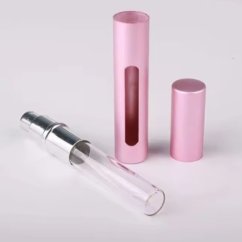 Sklenená fľaštička v hliníkovom obale, s rozprašovačom, 5 ml