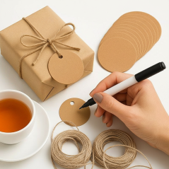 Visačky okrúhle – bez potlače, 10 ks