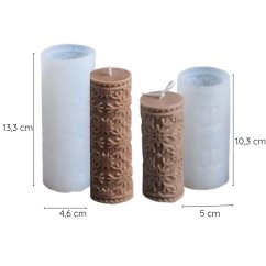 Silikónová forma na sviečku – valec so snehovými vločkami