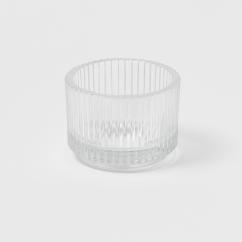 Sklenený pohárik na čajovú sviečku - vrúbkovaný