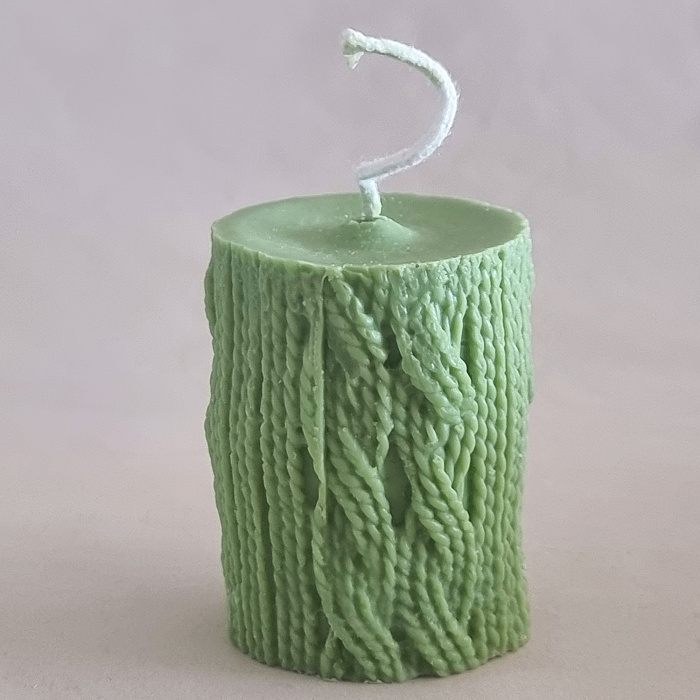 Prírodná sviečka PLETENÝ VALEC - Farba: béžová