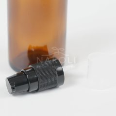 Sklenená fľaška s čiernym dávkovačom, 100 ml