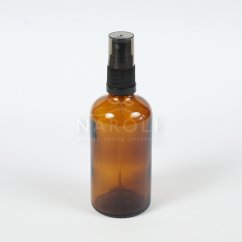 Sklenená fľaška s čiernym rozprašovačom, 100 ml