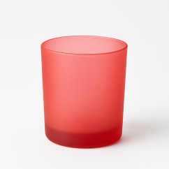 Sklenený pohár, matný červený, na sviečku, 200 ml