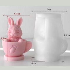 Silikónová forma na sviečku – zajačik v šálke