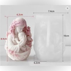 Silikónová forma na sviečku –  mama s dieťaťom a kvetmi