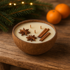 Miska z kokosovej škrupiny – prírodná nádoba na sviečky a aranžmány