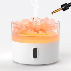 Elektrický soľný aróma difuzér, s efektom plameňa, s časovačom