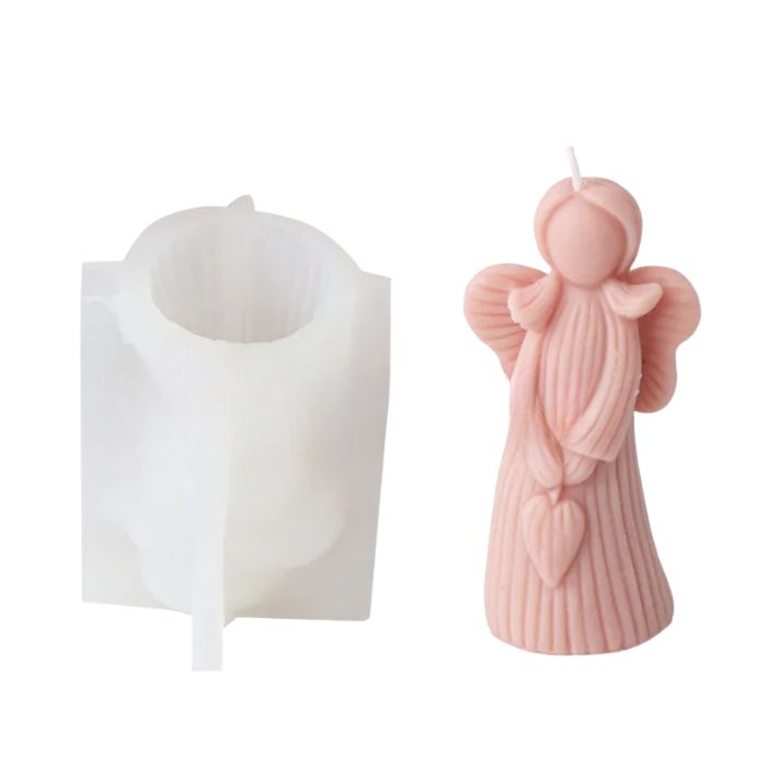 Silikónová forma na sviečku – anjelik dievčatko so srdiečkom