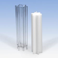 Polykarbonátová forma na sviečku – hviezda 6-cípa, pr. 55 x 200 mm