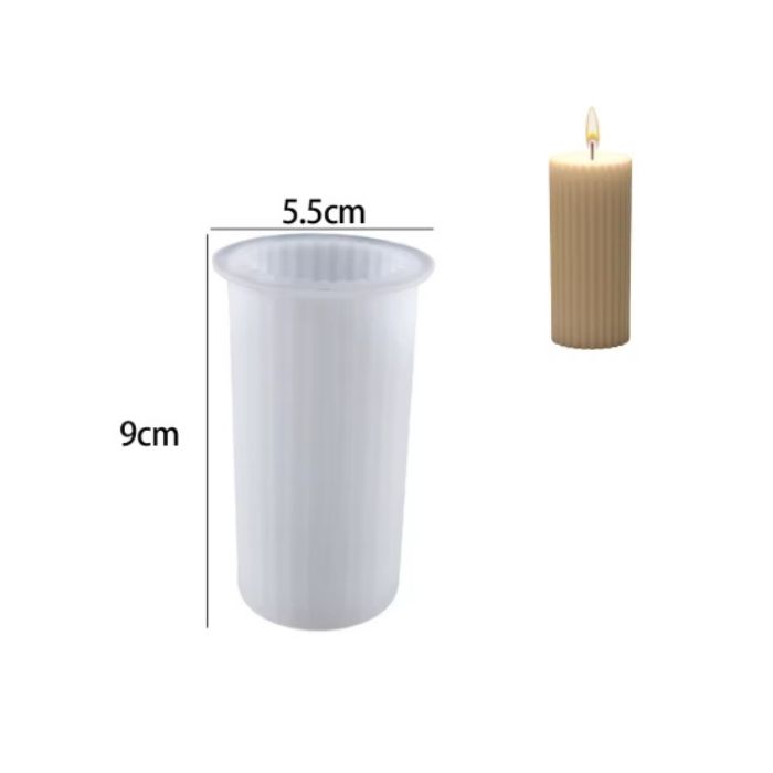 Silikónová forma na sviečku – vrúbkovaný valec