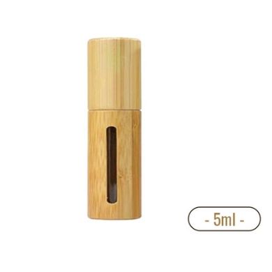 Bambusová fľaštička roll-on, na arómaterapiu, 5 ml - Vzor: s výrezom