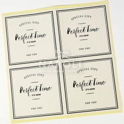 Samolepky hranaté, biele – Perfect Time, 4 ks