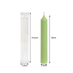 Plastová forma na tenkú sviečku – vrúbkovaná 25 x 180 mm