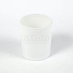 Sklenený pohár, matný biely, na sviečku, 200 ml