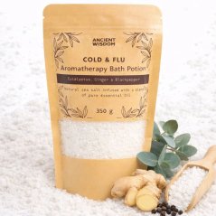 Prírodná soľ do kúpeľa PRECHLADNUTIE, s esenciálnymi olejmi, 350 g