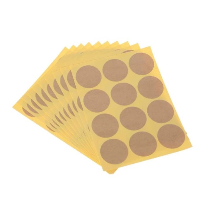 Samolepky okrúhle, natural – čisté, 3 ks - produkt v sade