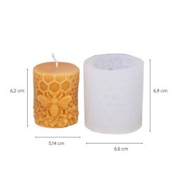 Silikónová forma na sviečku – včelí plást s včielkou a kvetmi