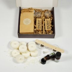 Kreatívna sada na výrobu 10 ks prírodných čajových sviečok s esenciálnymi olejmi