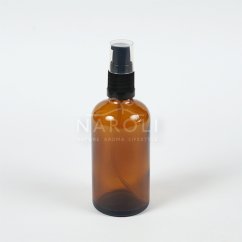Sklenená fľaška s čiernym dávkovačom, 100 ml