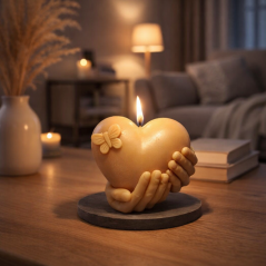 Silikónová forma na sviečku – srdce v dlaniach II.