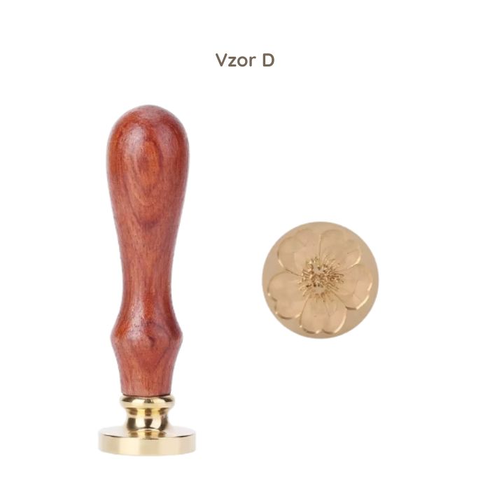 Pečatidlo do vosku s drevenou rúčkou - Vzor: B
