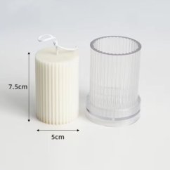 Plastová forma na sviečku – vrúbkovaný valec 55 x 85 mm