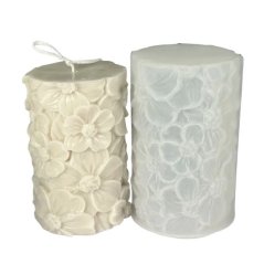 Silikónová forma na sviečku – kvetinkový valec