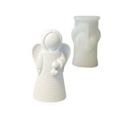 Silikónová forma na sviečku – anjelik v háčkovaných šatách