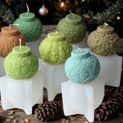 Silikónová forma na sviečku – zdobená vianočná guľa