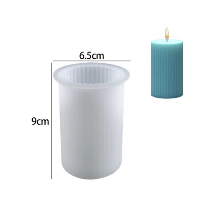 Silikónová forma na sviečku – vrúbkovaný valec