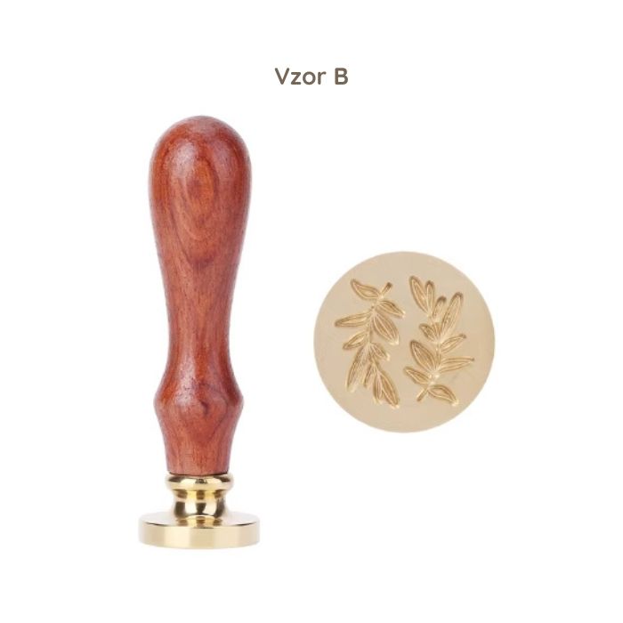 Pečatidlo do vosku s drevenou rúčkou - Vzor: B